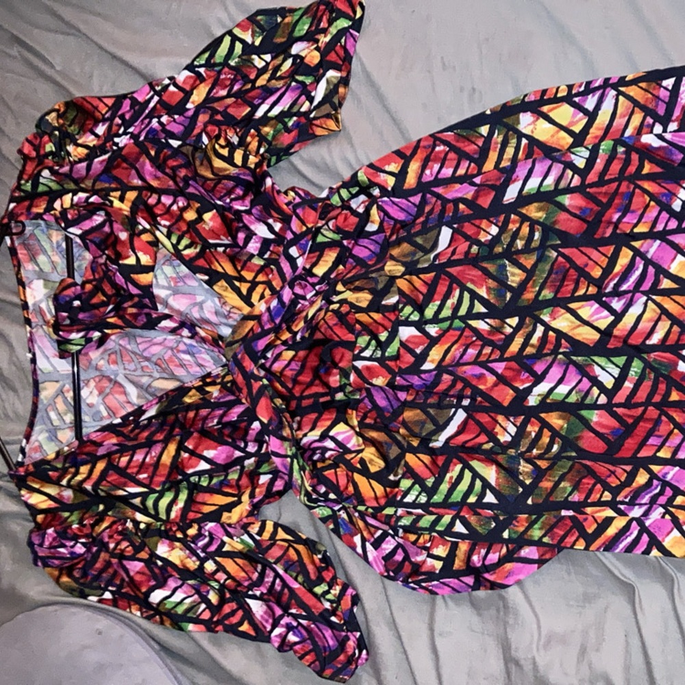 Multi-colored, body con dress.